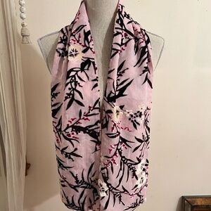 100 % Silk Pink Cherry Blossom Scarf